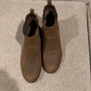 Hush Puppies Brown Suede Ankle Booties